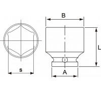 Головка торцевая 1/2" 39мм ударная L=48мм JTC
