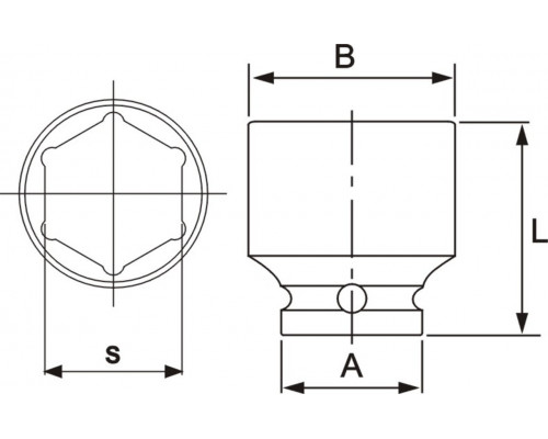 Головка торцевая 1/2" 39мм ударная L=48мм JTC