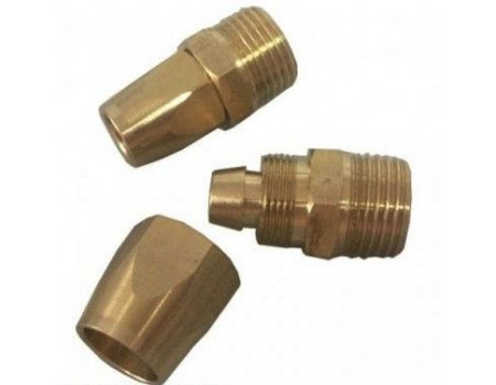 Соединитель резьбовой 1/2" с зажимом для шланга 8*12мм, B1280/4