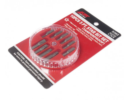Набор бит 1/4" TORX ТS08-TS50 в боксе 10 предметов JTC, JTC-5362