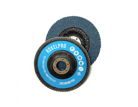 Лепестковый круг ROXONE 125 х 22мм, цирконат, конический, Р40, 111753