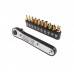 Набор бит 1/4" SL6, PH1-2, TORX, Т10Н-Т40Н с ключом трещоткой 11 предметов JTC, JTC-U11MC