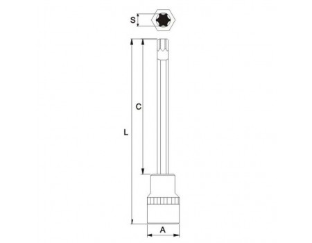 Бита-головка 1/2" TORX T40х200мм длинная JTC, JTC-45540200