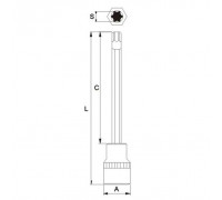 Бита-головка 1/2" TORX T55х200мм длинная JTC