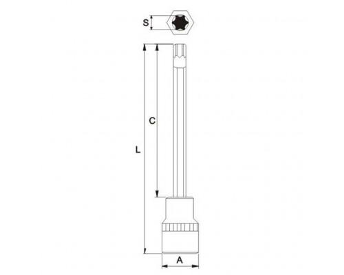 Бита-головка 1/2" TORX T55х200мм длинная JTC