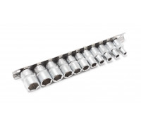 Набор головок 11пр. 1/4" 6 гр.(4,5,5.5,6-13мм) на планке