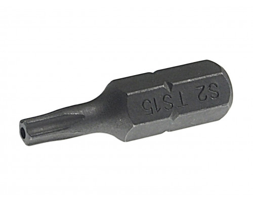 Бита TORX TS15Hх25мм 1/4" 5-ти гранная с отверстием JTC