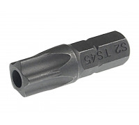 Бита TORX TS45Hх25мм 1/4" 5-ти гранная с отверстием JTC