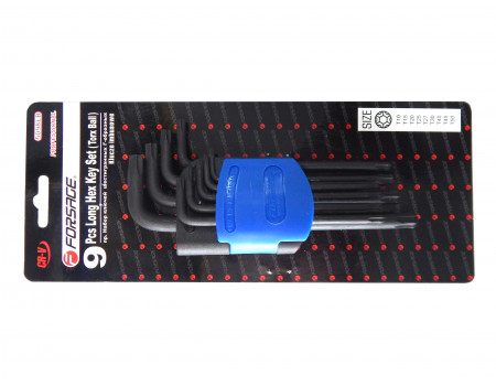 Набор ключей TORX Г-образных длинных с шаром, 9пр. (Т10, Т15, Т20, Т25, Т27, Т30, Т40, Т45, Т50),в п, F-5098LB