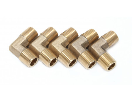 Соединитель угловой наруж.резьба 1/4"х1/4", к-т 5шт., F-MML04K