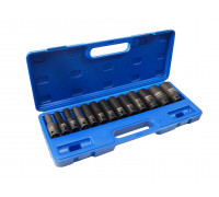 Набор головок ударных глубоких,13пр.,1/2" (10, 12-15, 17, 19, 21, 22, 24, 30, 32мм),в кейсе